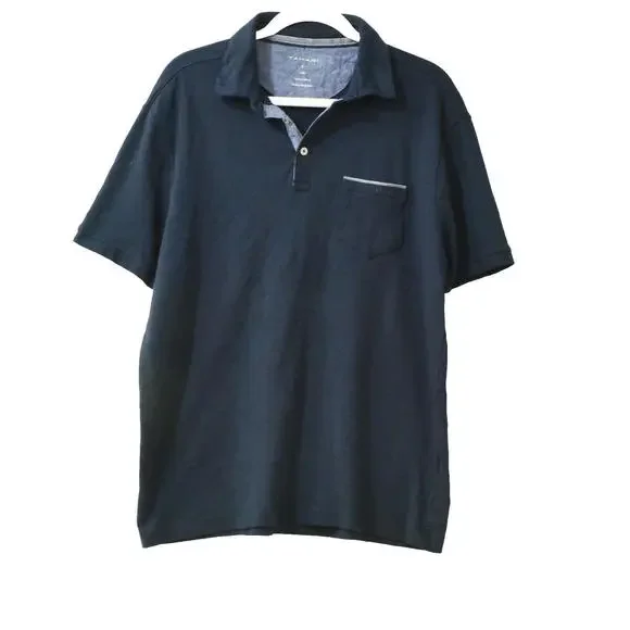 Tahari Shirts Tahari Mens Navy Blue Polo Shirt Collared
